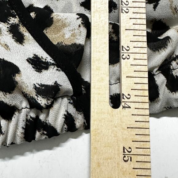 Torrid Blouse Womens Plus 1X Black Brown Leopard Semi Sheer Mature Office Casual - Picture 8 of 9